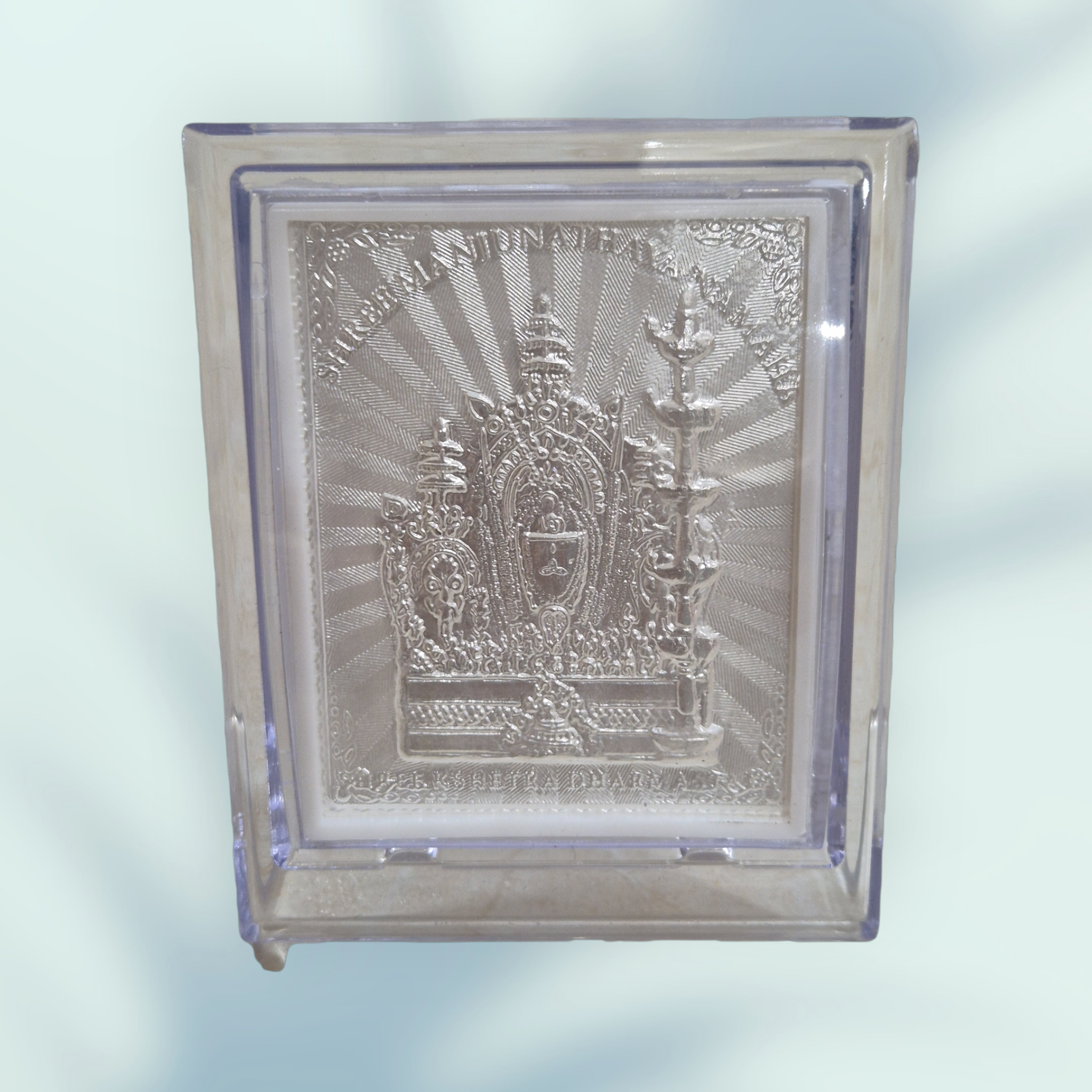 Decorative Glass Block with Embossed Religious Design