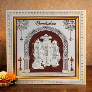 Ramdurbar Silver Embossed Religious Wall Frame with Traditional Design