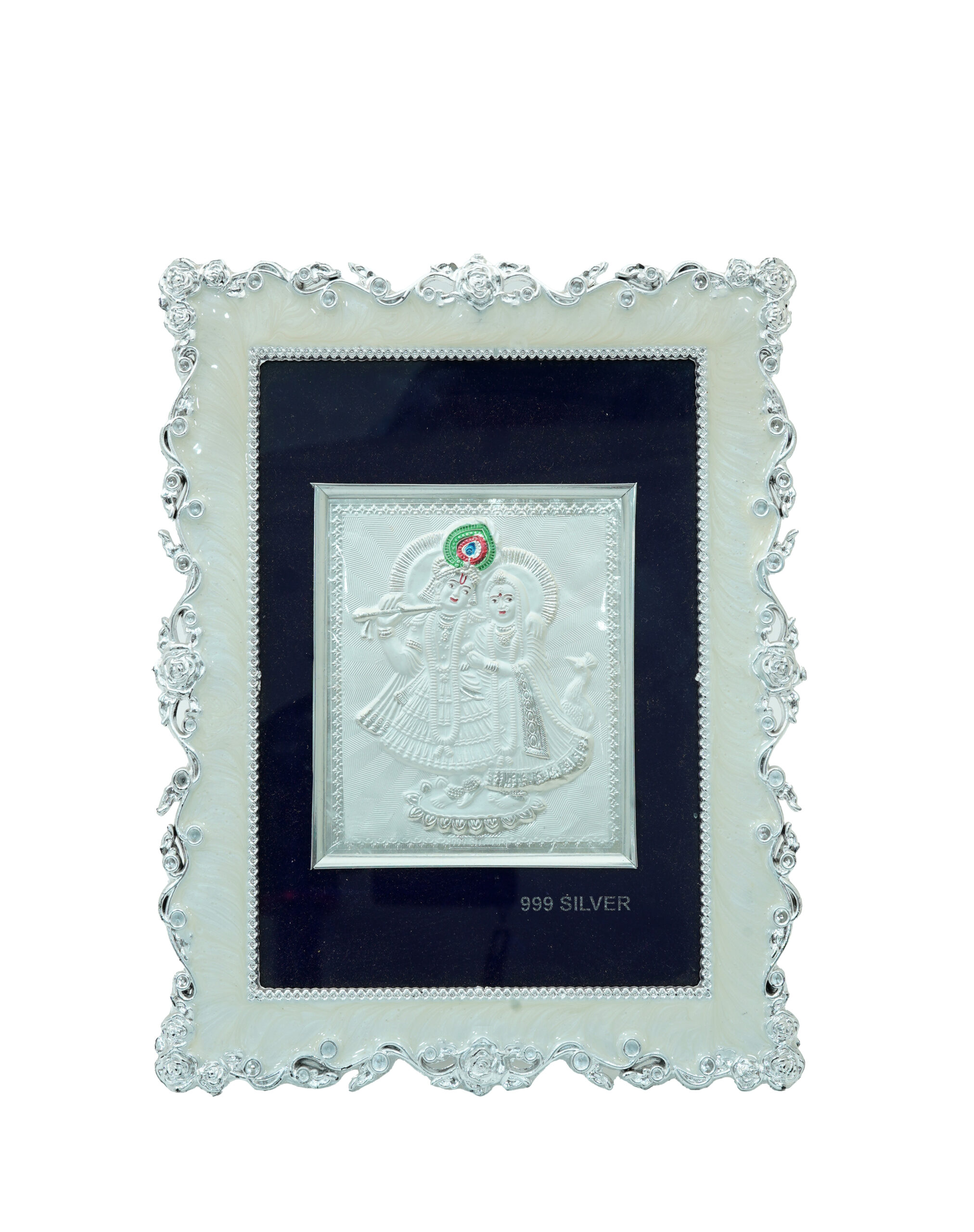 Silver-Toned Decorative Photo Frame with Ornate Border (8x6 inch)