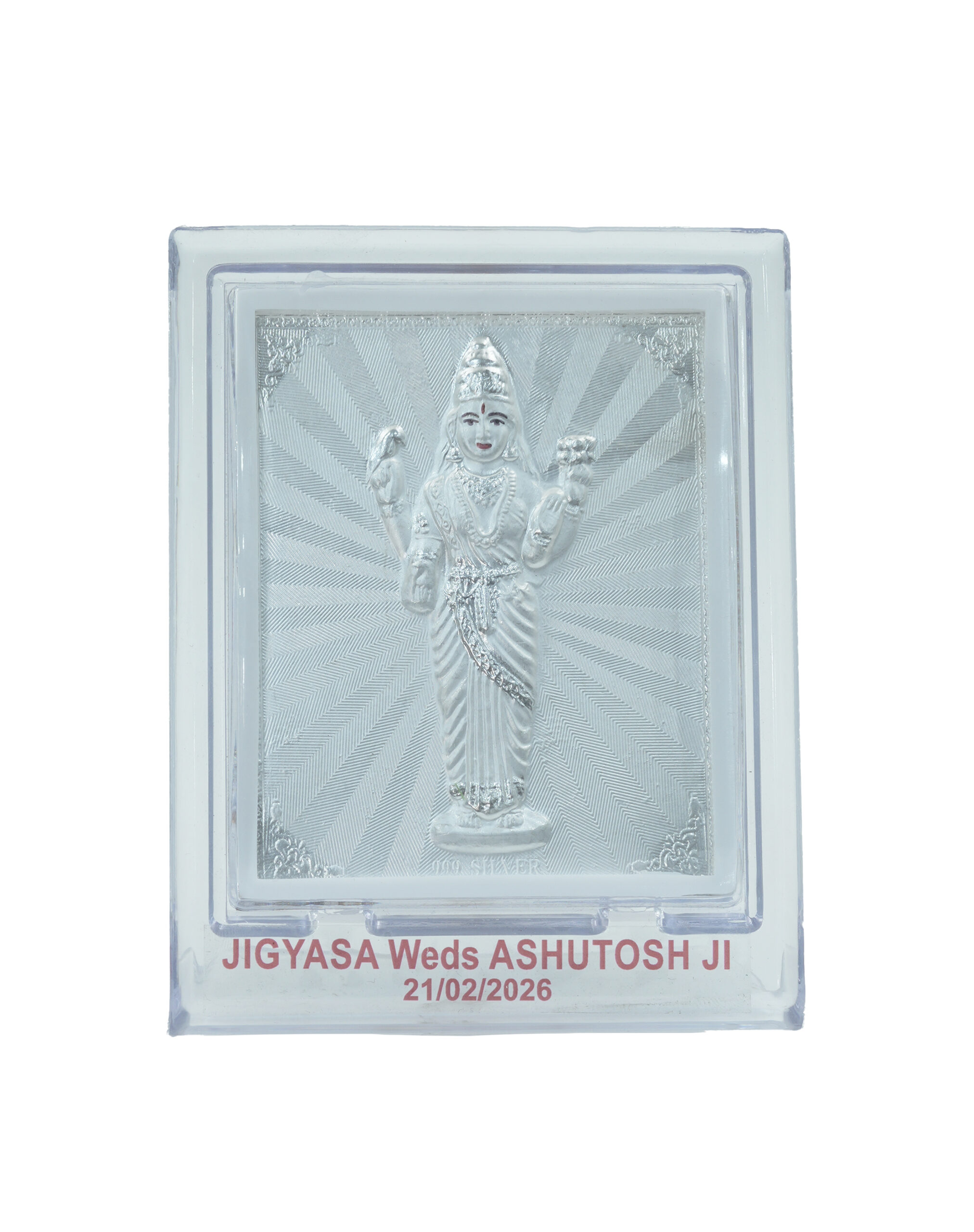 Personalized Religious Silver Deity Glass Frame - Wedding Gift - Image 2
