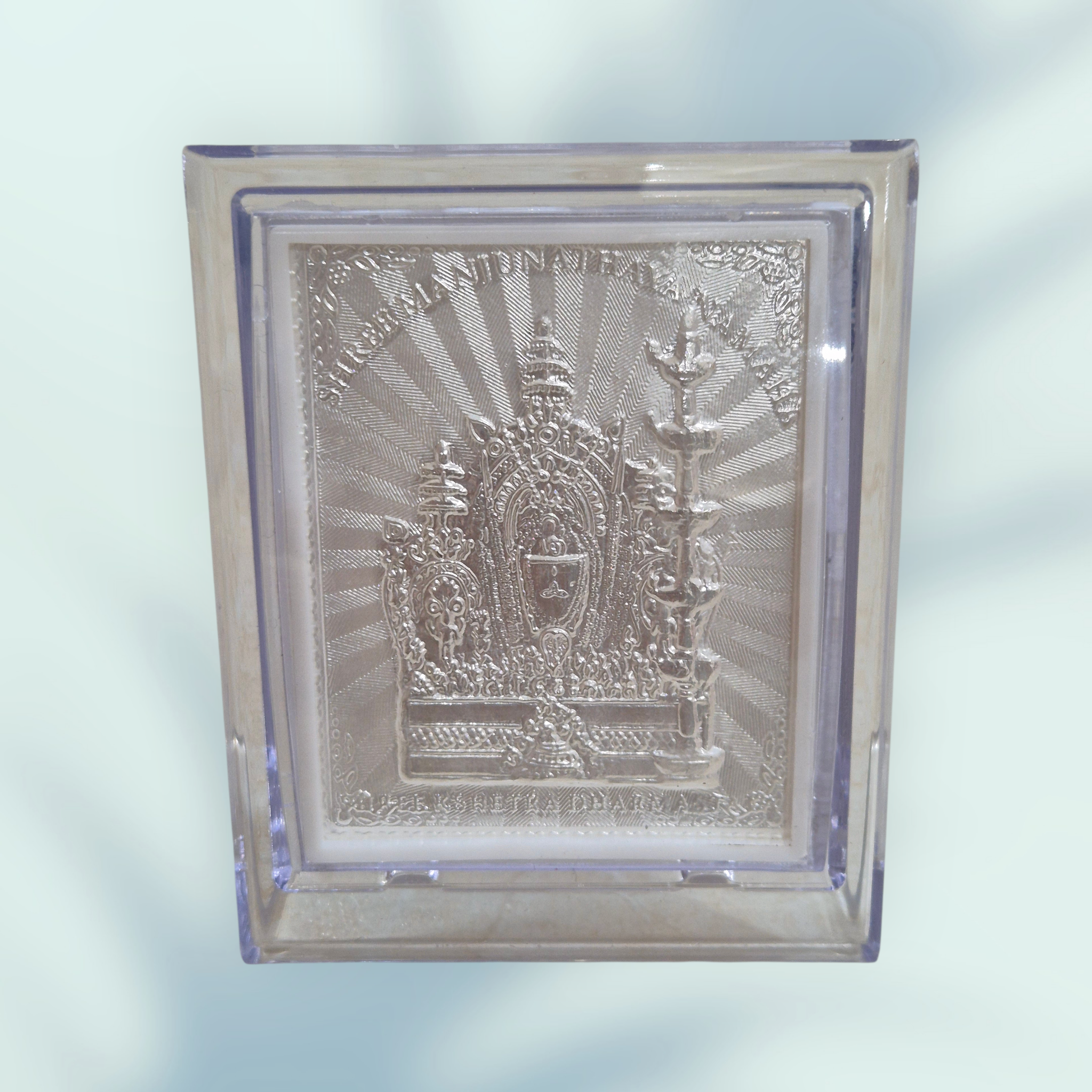 Decorative Glass Block with Embossed Religious Design - Image 2