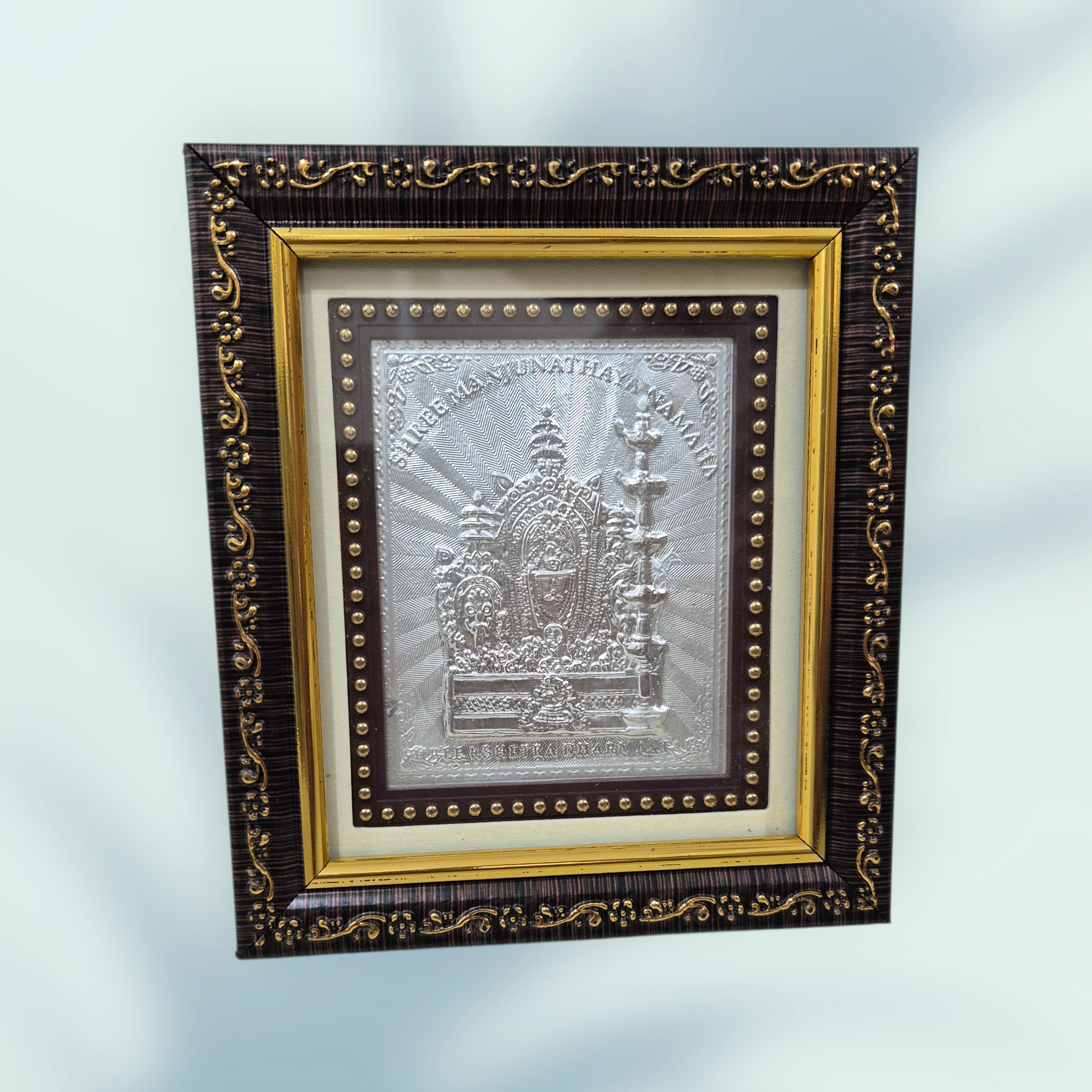 Silver Embossed Lord Balaji Tirupati Wall Frame - Premium Religious Decor with Ornate Wooden Border - Image 2