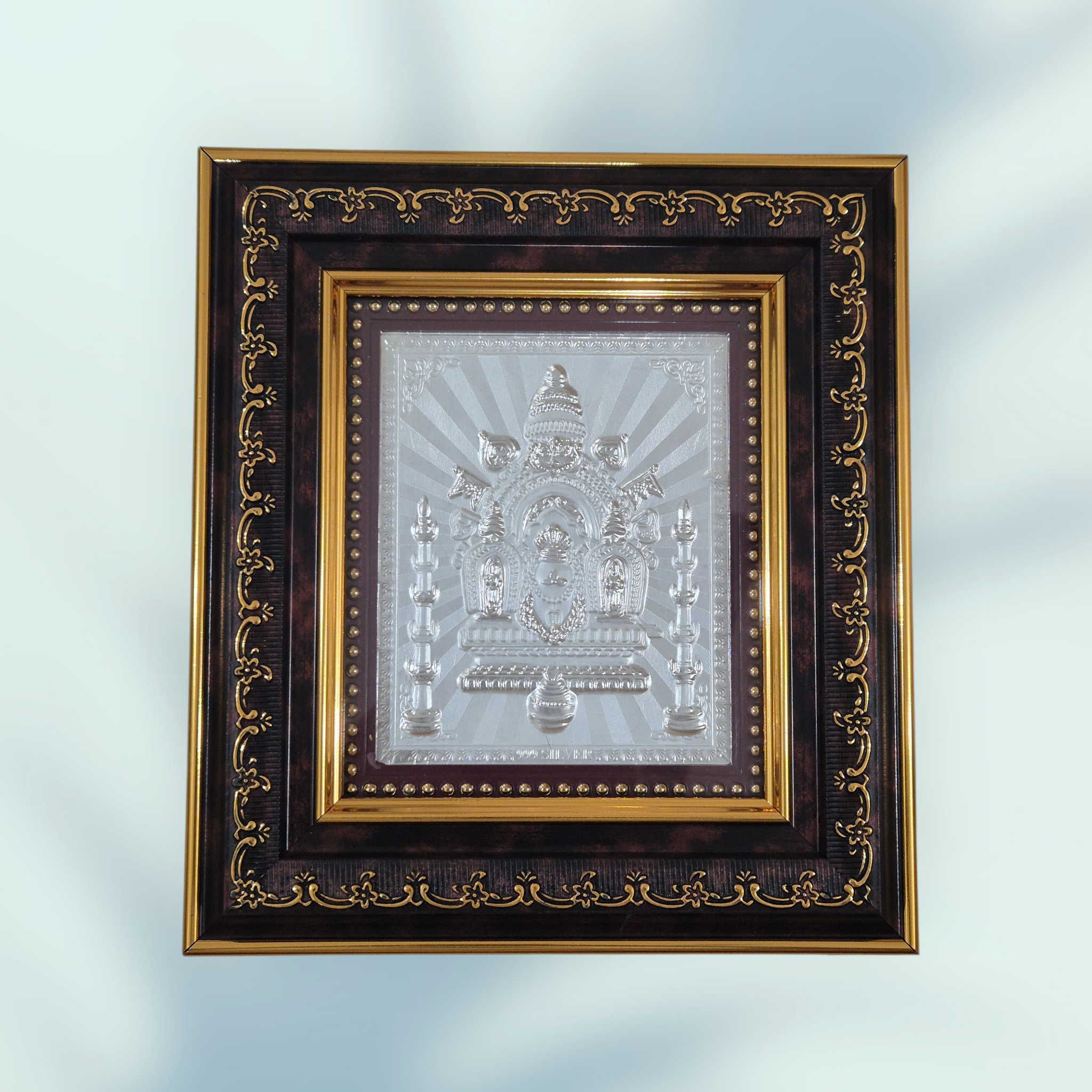 Silver Embossed Lord Balaji Tirupati Wall Frame - Premium Religious Decor with Ornate Wooden Border - Image 3